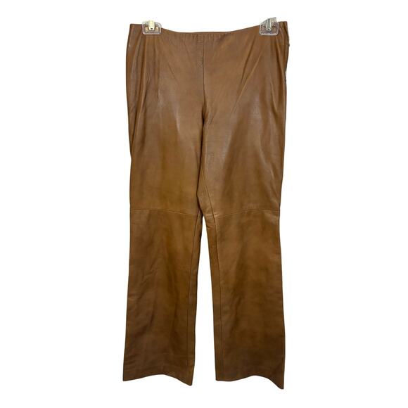 NWT Hey Jude Leather Pants Bootcut Brown Lined Soft Cowboy Western Neutral M - Picture 1 of 5